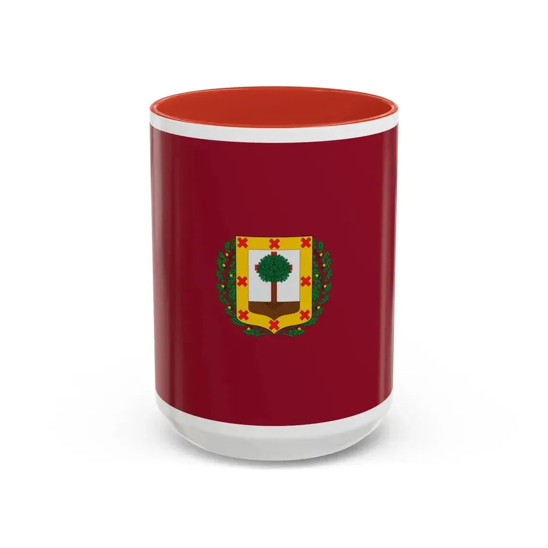 Flag of Vizcaya Spain - Accent Coffee Mug 15oz Red - Go Mug Yourself