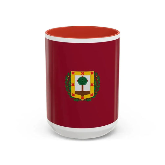 Flag of Vizcaya Spain - Accent Coffee Mug 15oz Red - Go Mug Yourself