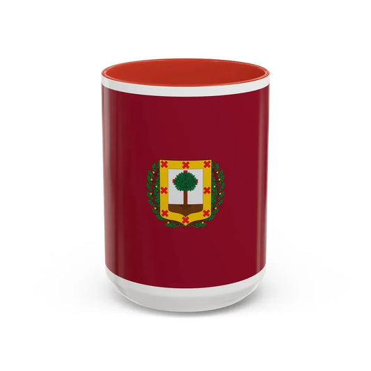 Flag of Vizcaya Spain - Accent Coffee Mug 15oz Red - Go Mug Yourself