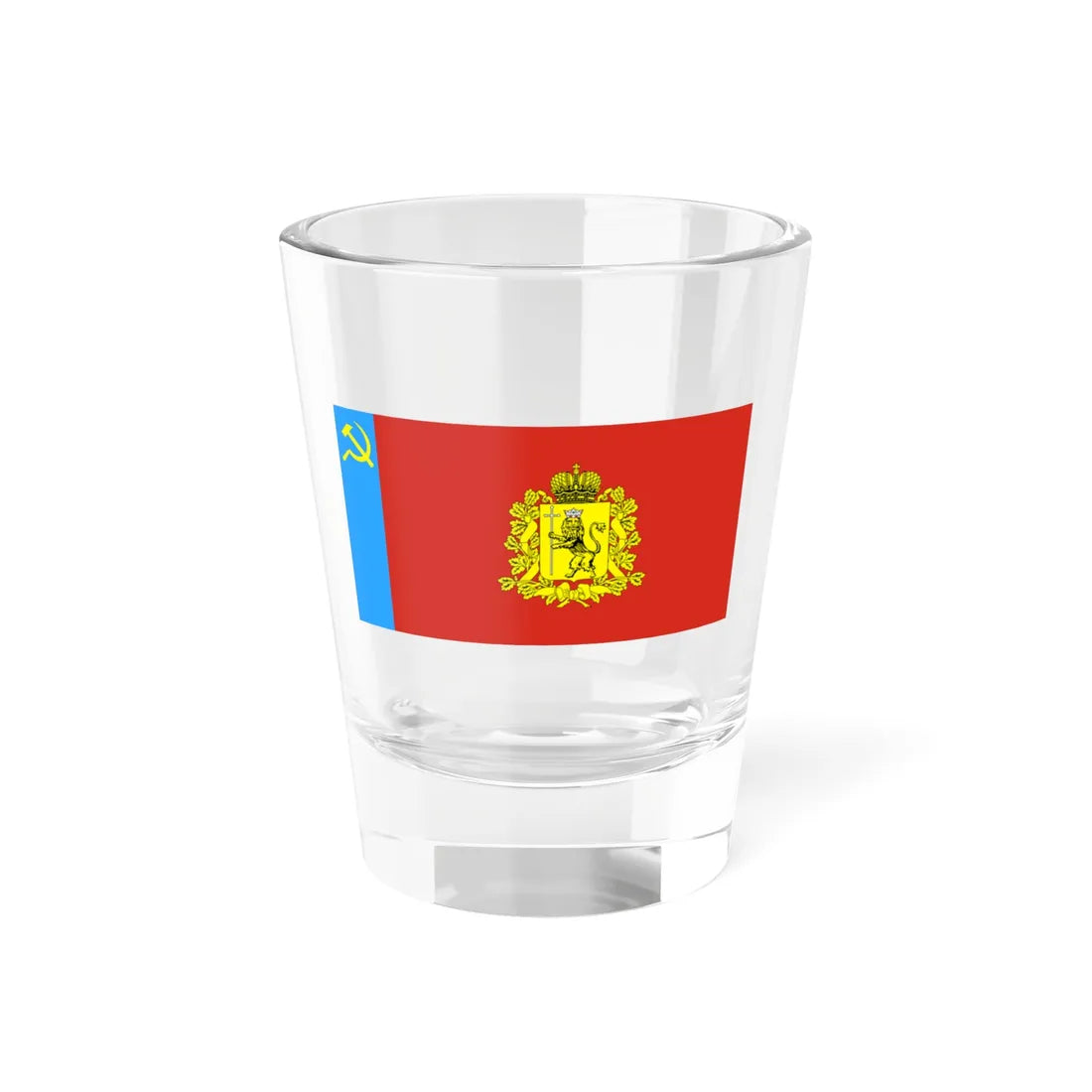 Flag of Vladimir Oblast 1999 (Russia) Shot Glass 1.5oz 1.5oz - Go Mug Yourself