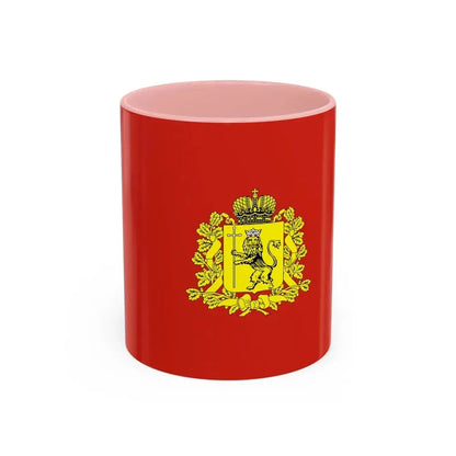 Flag of Vladimir Oblast Russia - Accent Coffee Mug 11oz Pink - Go Mug Yourself