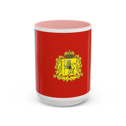 Flag of Vladimir Oblast Russia - Accent Coffee Mug 15oz Pink - Go Mug Yourself