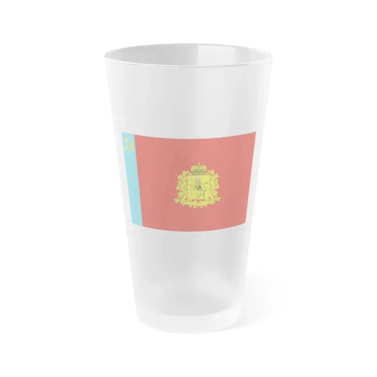Flag of Vladimir Oblast Russia - Frosted Pint Glass 16oz 16oz Frosted - Go Mug Yourself