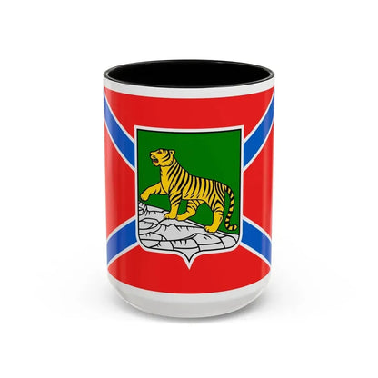 Flag of Vladivostok Russia - Accent Coffee Mug 15oz Black - Go Mug Yourself
