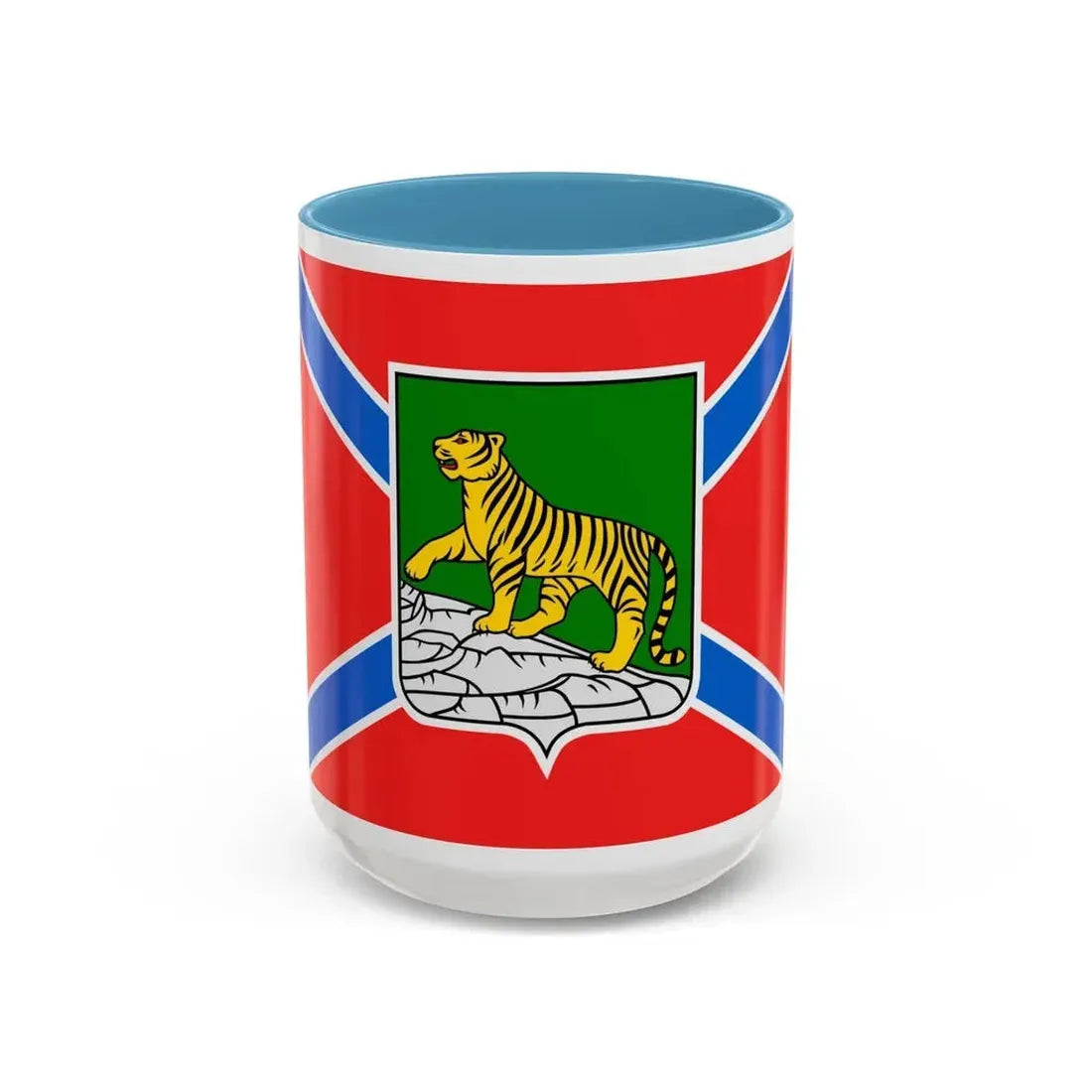 Flag of Vladivostok Russia - Accent Coffee Mug 15oz Light Blue - Go Mug Yourself