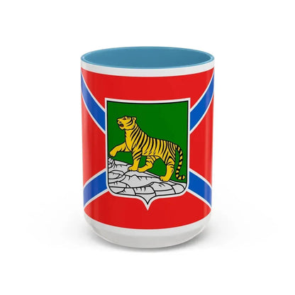 Flag of Vladivostok Russia - Accent Coffee Mug 15oz Light Blue - Go Mug Yourself