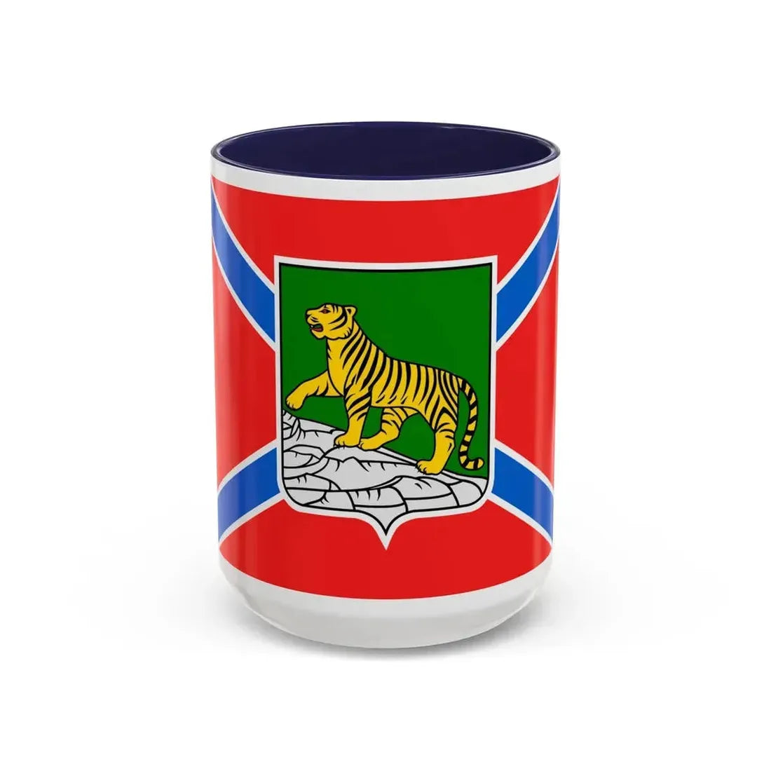 Flag of Vladivostok Russia - Accent Coffee Mug 15oz Navy - Go Mug Yourself