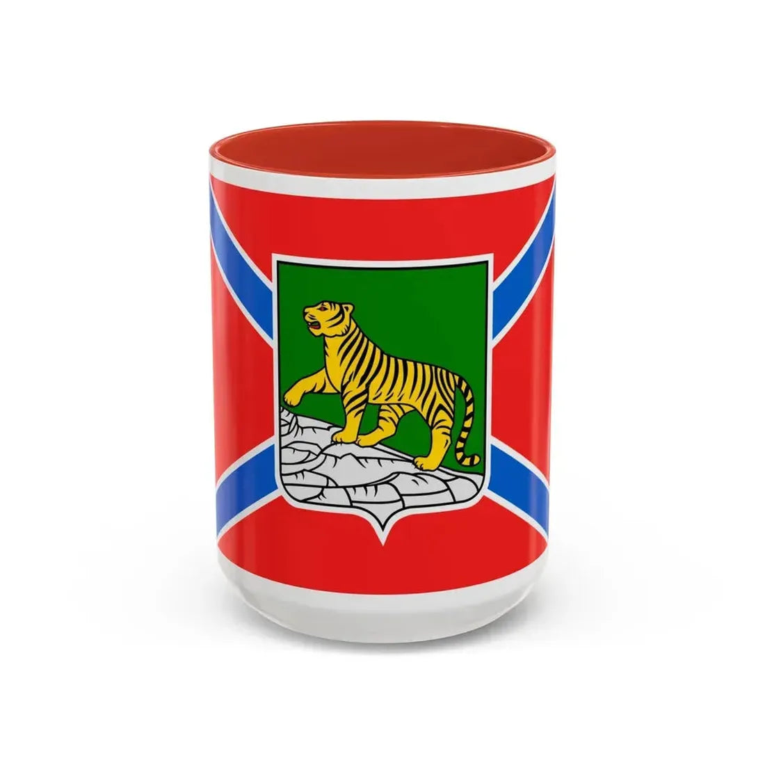 Flag of Vladivostok Russia - Accent Coffee Mug 15oz Red - Go Mug Yourself
