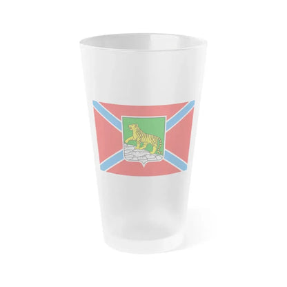 Flag of Vladivostok Russia - Frosted Pint Glass 16oz 16oz Frosted - Go Mug Yourself