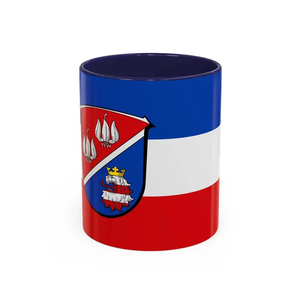 Flag of Vogelsbergkreis Germany - Accent Coffee Mug 11oz Navy - Go Mug Yourself