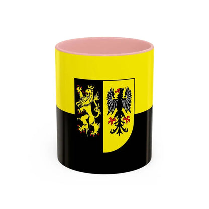 Flag of Vogtlandkreis Germany - Accent Coffee Mug 11oz Pink - Go Mug Yourself