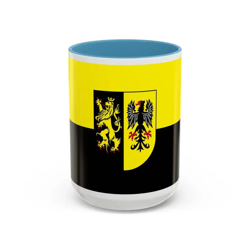 Flag of Vogtlandkreis Germany - Accent Coffee Mug 15oz Light Blue - Go Mug Yourself