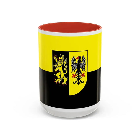 Flag of Vogtlandkreis Germany - Accent Coffee Mug 15oz Red - Go Mug Yourself