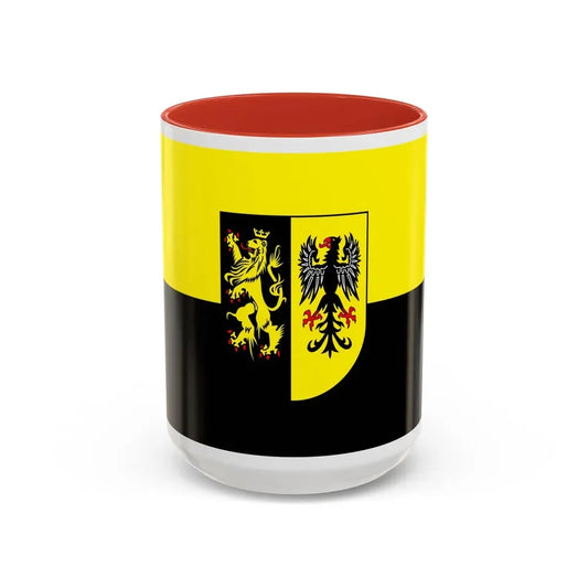 Flag of Vogtlandkreis Germany - Accent Coffee Mug 15oz Red - Go Mug Yourself