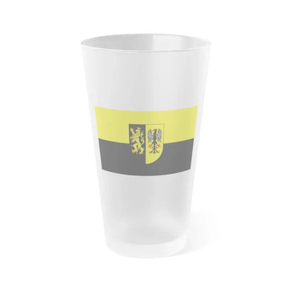 Flag of Vogtlandkreis Germany - Frosted Pint Glass 16oz 16oz Frosted - Go Mug Yourself