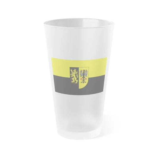 Flag of Vogtlandkreis Germany - Frosted Pint Glass 16oz 16oz Frosted - Go Mug Yourself