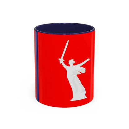 Flag of Volgograd Oblast Russia - Accent Coffee Mug 11oz Navy - Go Mug Yourself
