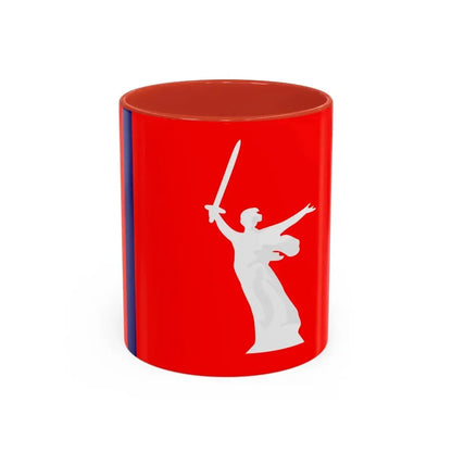 Flag of Volgograd Oblast Russia - Accent Coffee Mug 11oz Red - Go Mug Yourself
