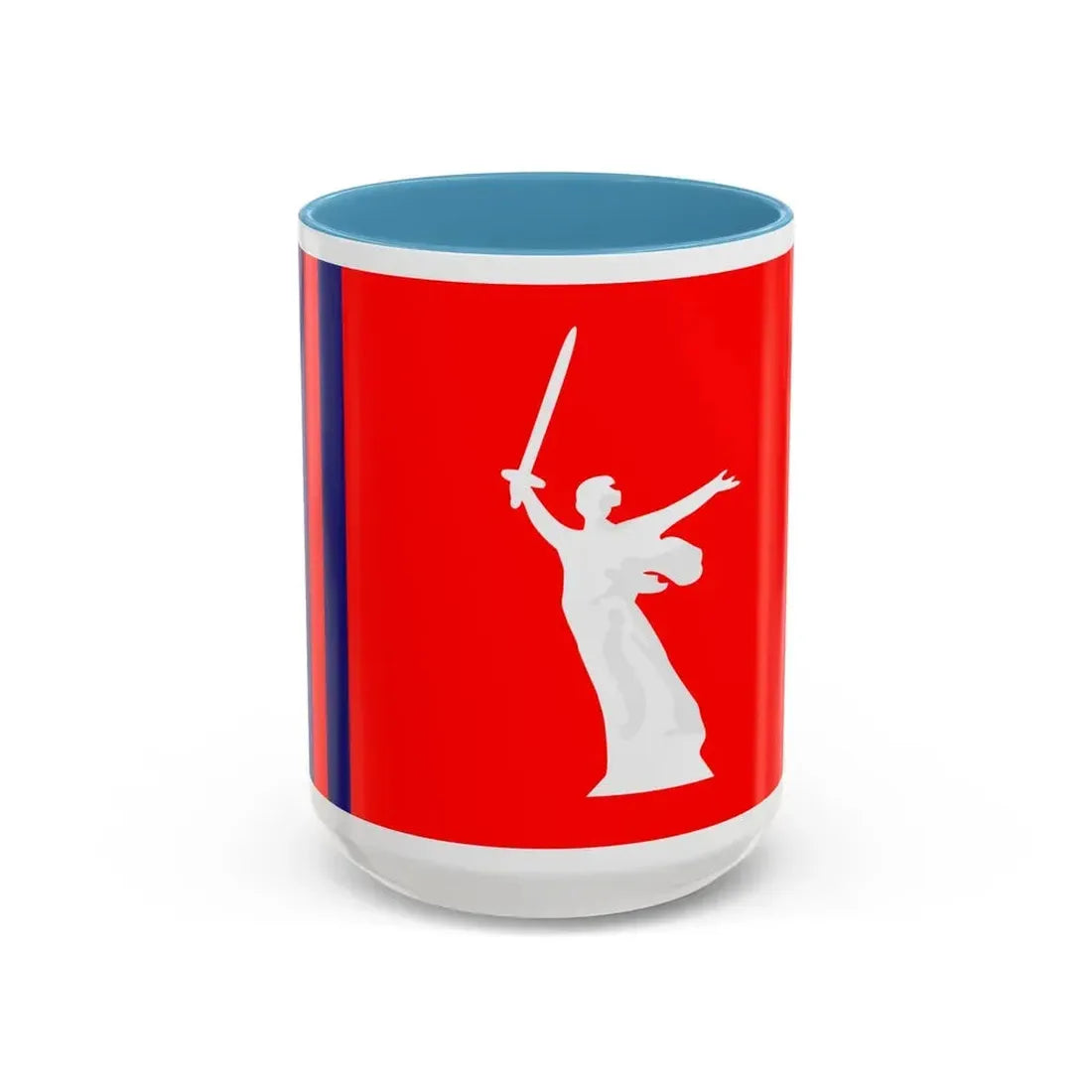 Flag of Volgograd Oblast Russia - Accent Coffee Mug 15oz Light Blue - Go Mug Yourself