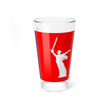 Flag of Volgograd Oblast Russia - Pint Glass 16oz 16oz - Go Mug Yourself