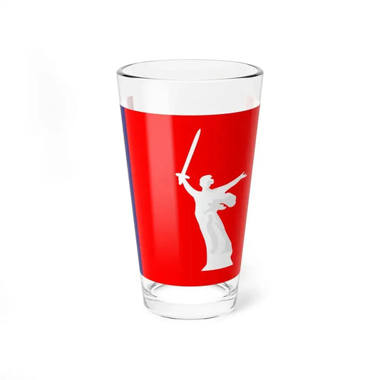 Flag of Volgograd Oblast Russia - Pint Glass 16oz 16oz - Go Mug Yourself