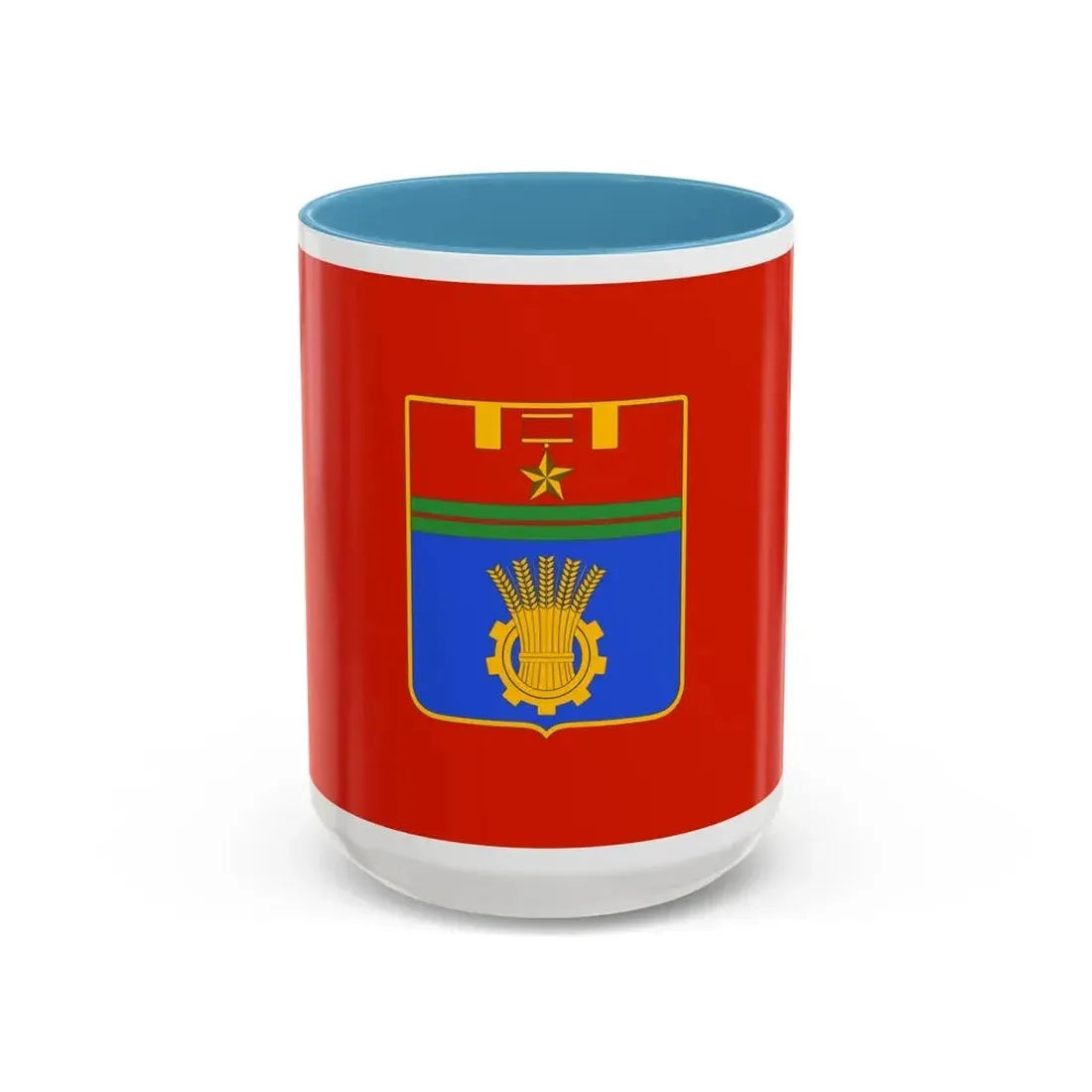 Flag of Volgograd Russia - Accent Coffee Mug 15oz Light Blue - Go Mug Yourself