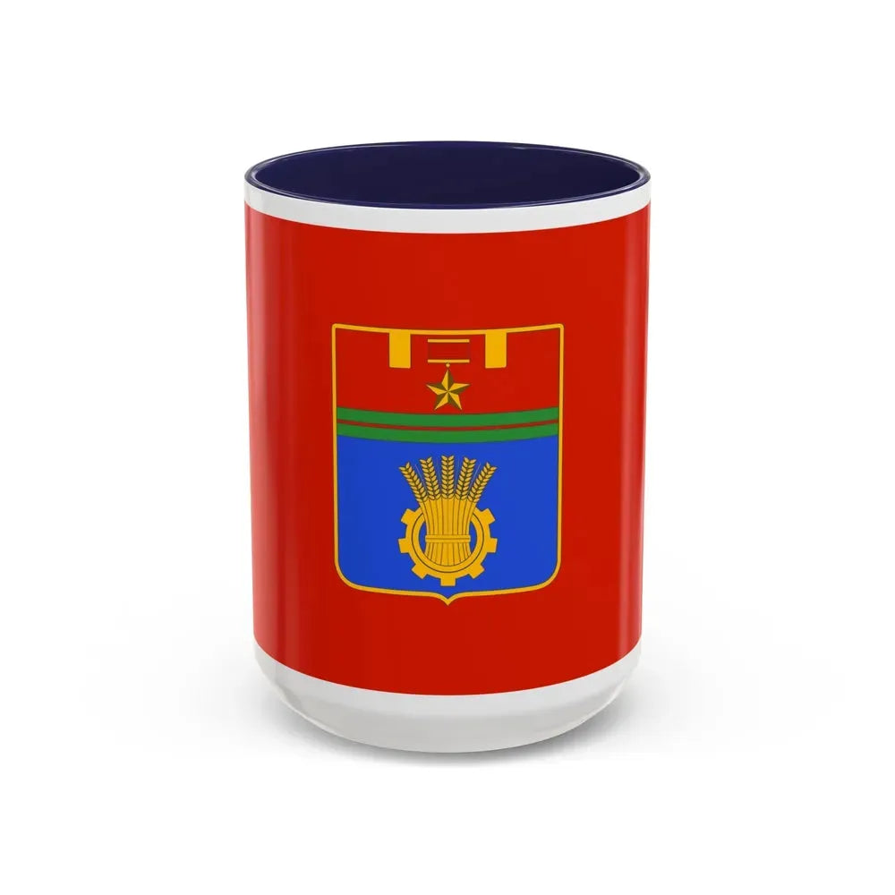 Flag of Volgograd Russia - Accent Coffee Mug 15oz Navy - Go Mug Yourself