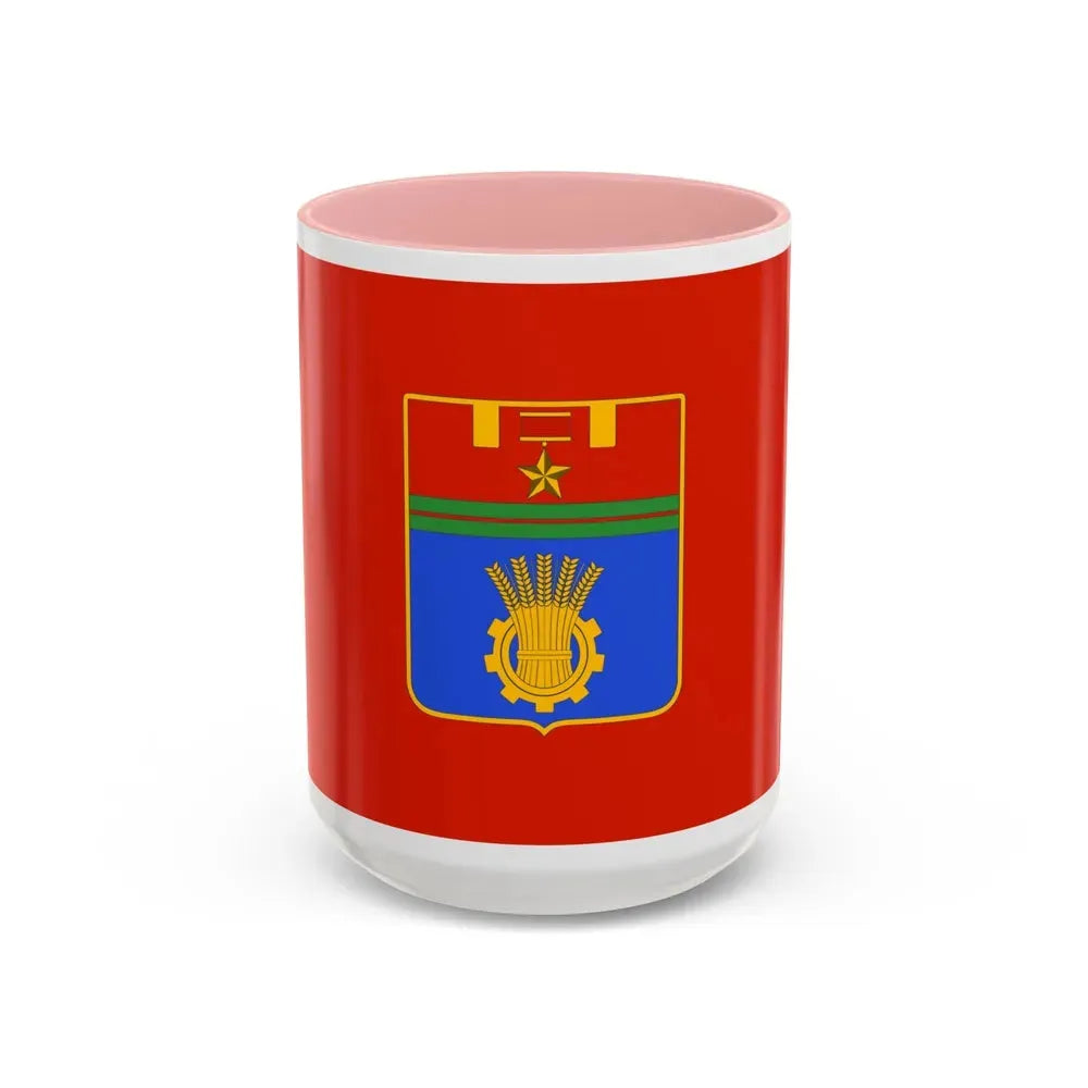 Flag of Volgograd Russia - Accent Coffee Mug 15oz Pink - Go Mug Yourself