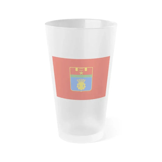 Flag of Volgograd Russia - Frosted Pint Glass 16oz 16oz Frosted - Go Mug Yourself