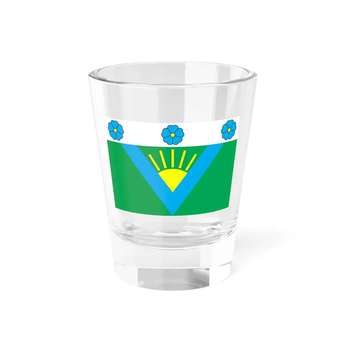 Flag of Volodymyrets raion (Ukraine) Shot Glass 1.5oz 1.5oz - Go Mug Yourself