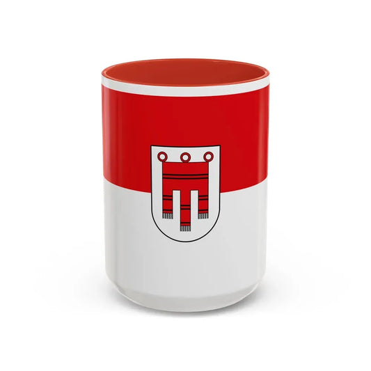 Flag of Vorarlberg Austria - Accent Coffee Mug 15oz Red - Go Mug Yourself