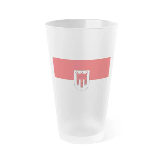 Flag of Vorarlberg Austria - Frosted Pint Glass 16oz 16oz Frosted - Go Mug Yourself