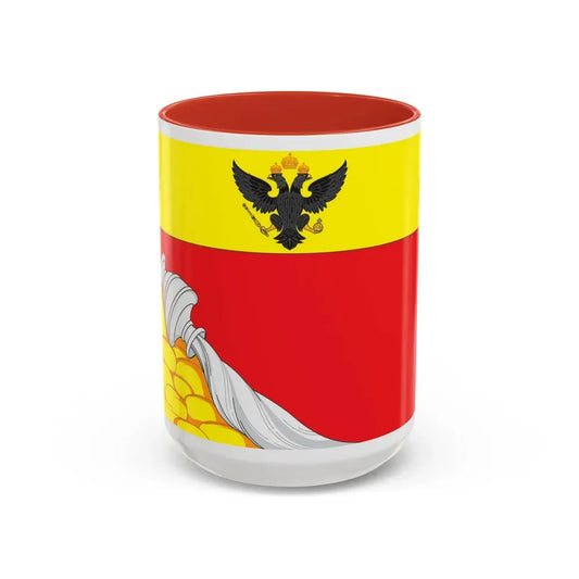 Flag of Voronezh Russia - Accent Coffee Mug 15oz Red - Go Mug Yourself