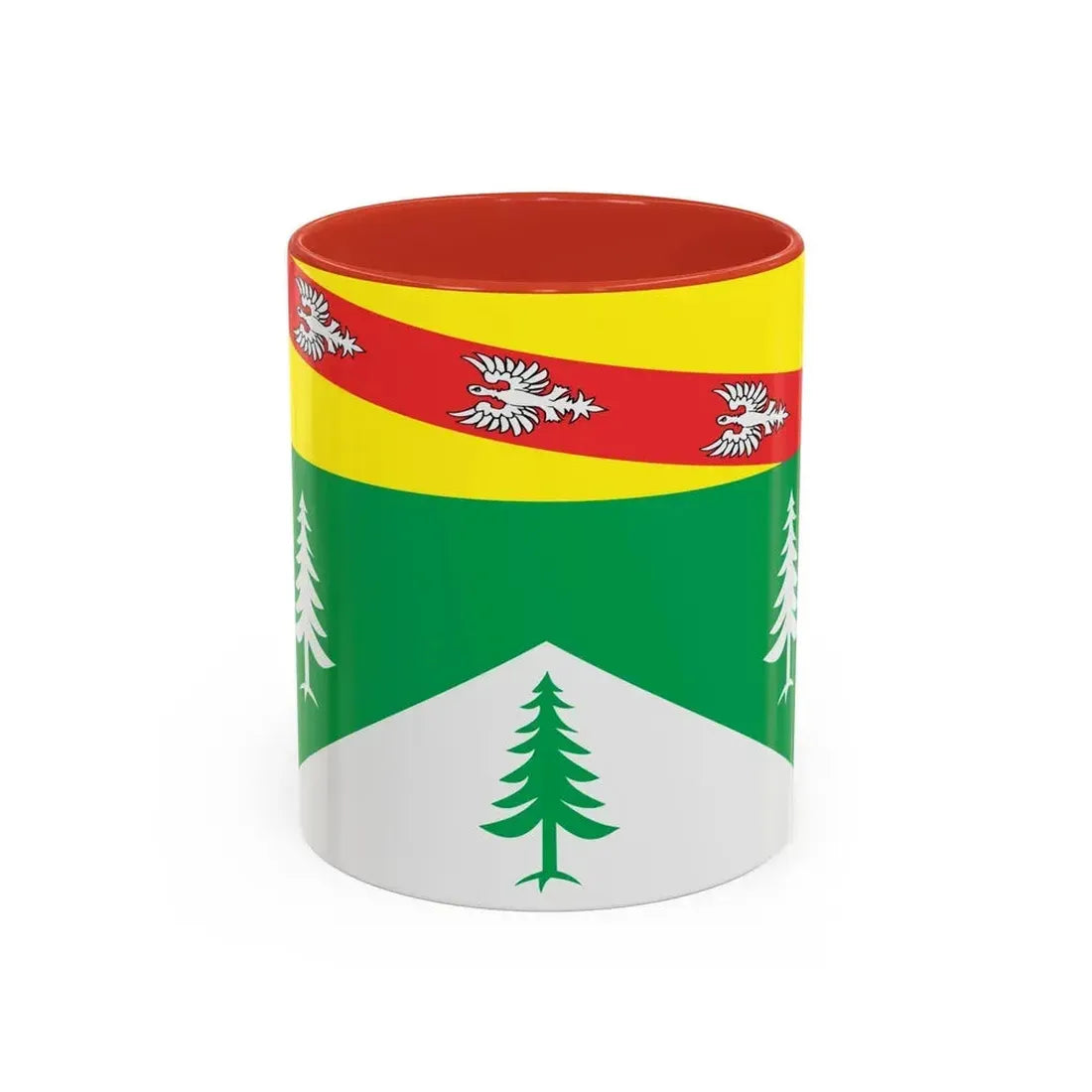 Flag of Vosges France 2 - Accent Coffee Mug 11oz Red - Go Mug Yourself