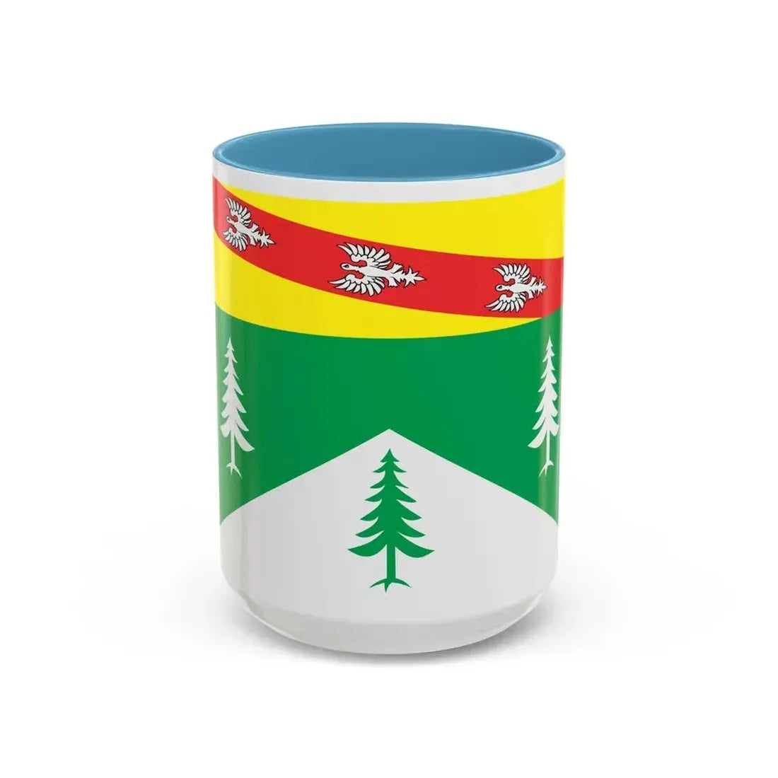 Flag of Vosges France 2 - Accent Coffee Mug 15oz Light Blue - Go Mug Yourself