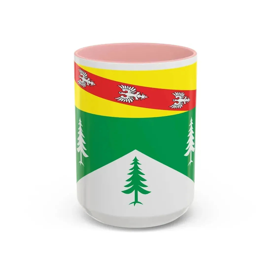 Flag of Vosges France 2 - Accent Coffee Mug 15oz Pink - Go Mug Yourself