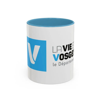 Flag of Vosges France - Accent Coffee Mug 11oz Light Blue - Go Mug Yourself