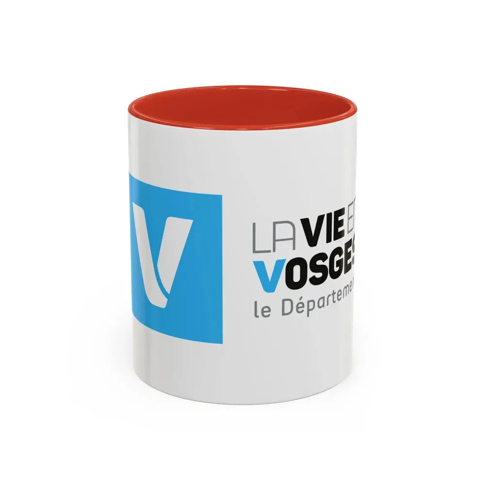 Flag of Vosges France - Accent Coffee Mug 11oz Red - Go Mug Yourself