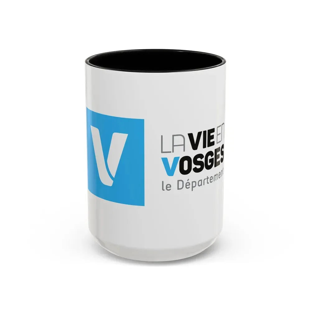 Flag of Vosges France - Accent Coffee Mug 15oz Black - Go Mug Yourself