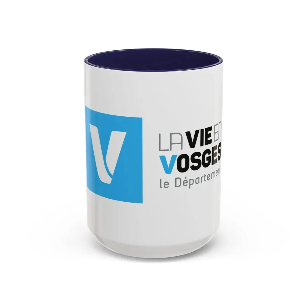 Flag of Vosges France - Accent Coffee Mug 15oz Navy - Go Mug Yourself