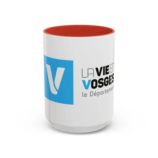 Flag of Vosges France - Accent Coffee Mug 15oz Red - Go Mug Yourself
