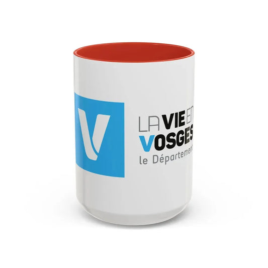 Flag of Vosges France - Accent Coffee Mug 15oz Red - Go Mug Yourself