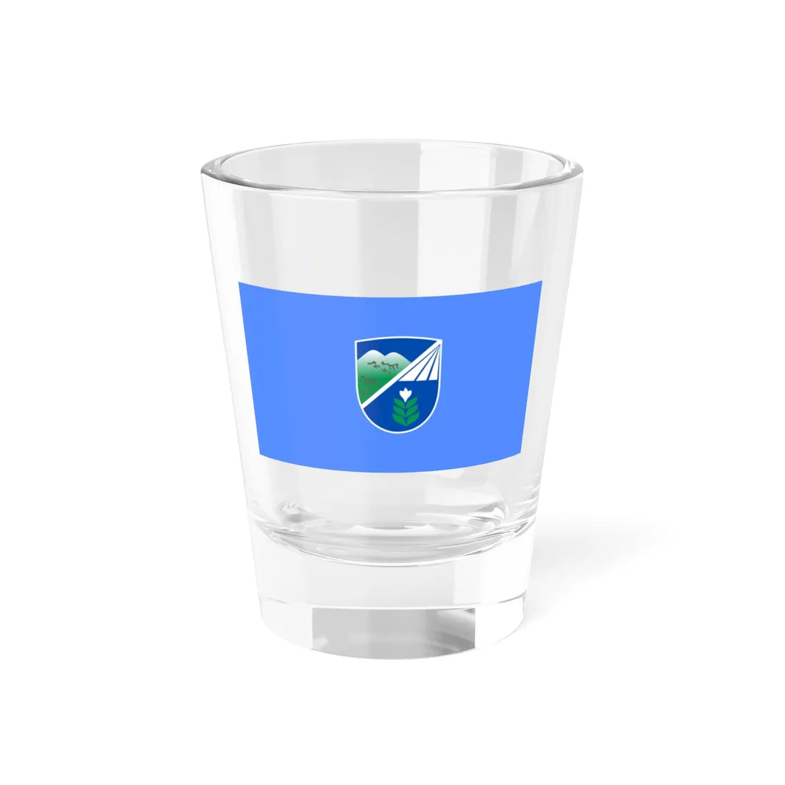 Flag of Vrapčište Municipality North Macedonia (North Macedonia) Shot Glass 1.5oz 1.5oz - Go Mug Yourself