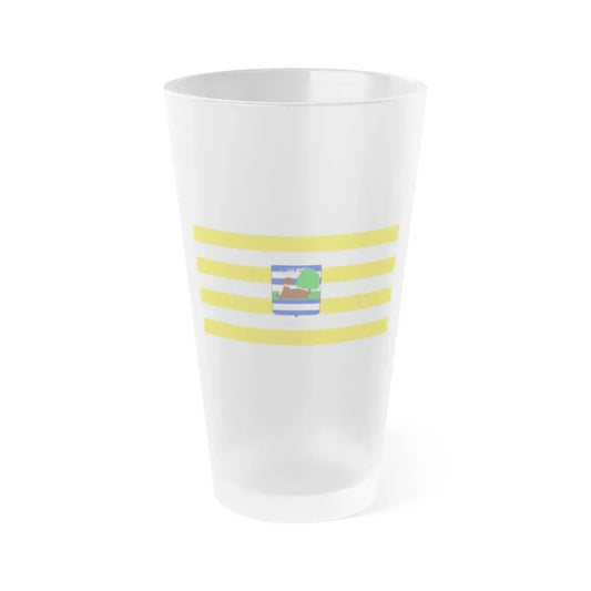 Flag of Vukovar Srijem County Croatia - Frosted Pint Glass 16oz 16oz Frosted - Go Mug Yourself