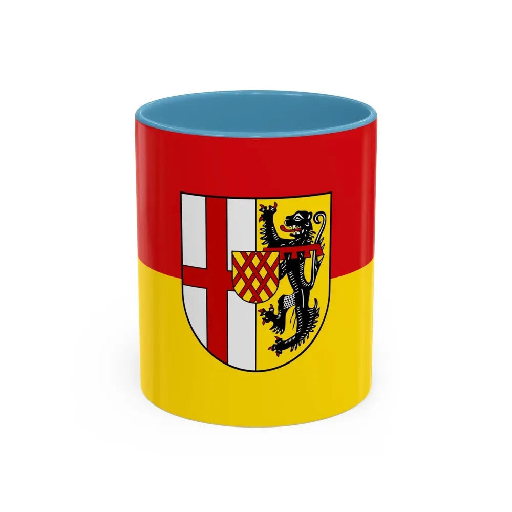Flag of Vulkaneifel Germany - Accent Coffee Mug 11oz Light Blue - Go Mug Yourself