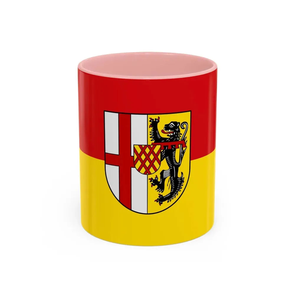 Flag of Vulkaneifel Germany - Accent Coffee Mug 11oz Pink - Go Mug Yourself