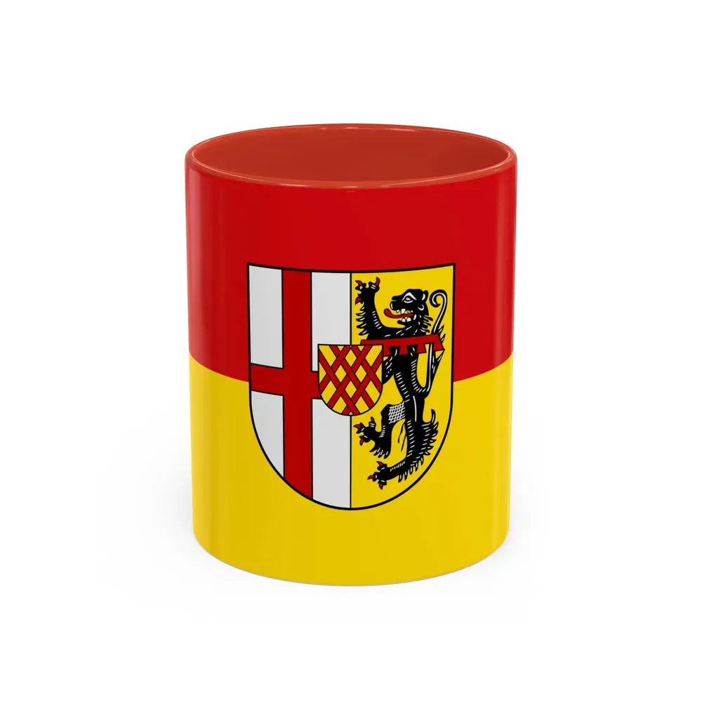 Flag of Vulkaneifel Germany - Accent Coffee Mug 11oz Red - Go Mug Yourself