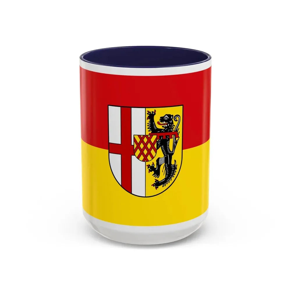 Flag of Vulkaneifel Germany - Accent Coffee Mug 15oz Navy - Go Mug Yourself