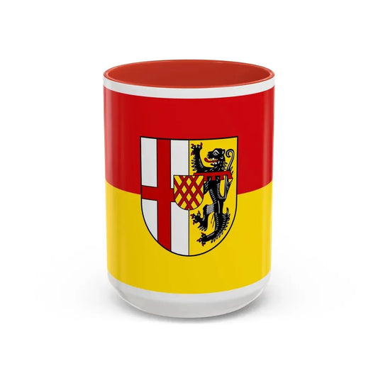 Flag of Vulkaneifel Germany - Accent Coffee Mug 15oz Red - Go Mug Yourself
