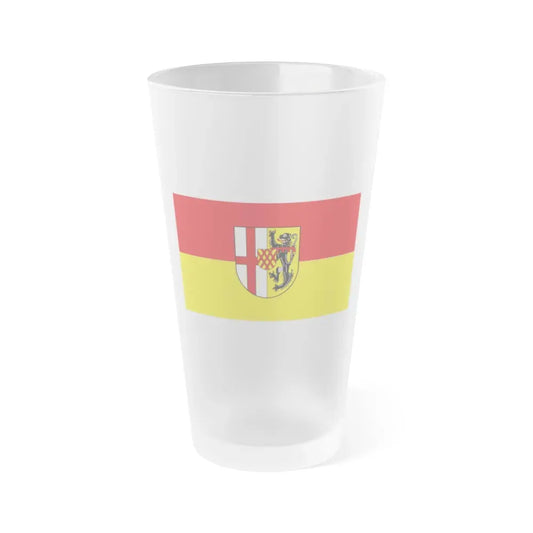 Flag of Vulkaneifel Germany - Frosted Pint Glass 16oz 16oz Frosted - Go Mug Yourself
